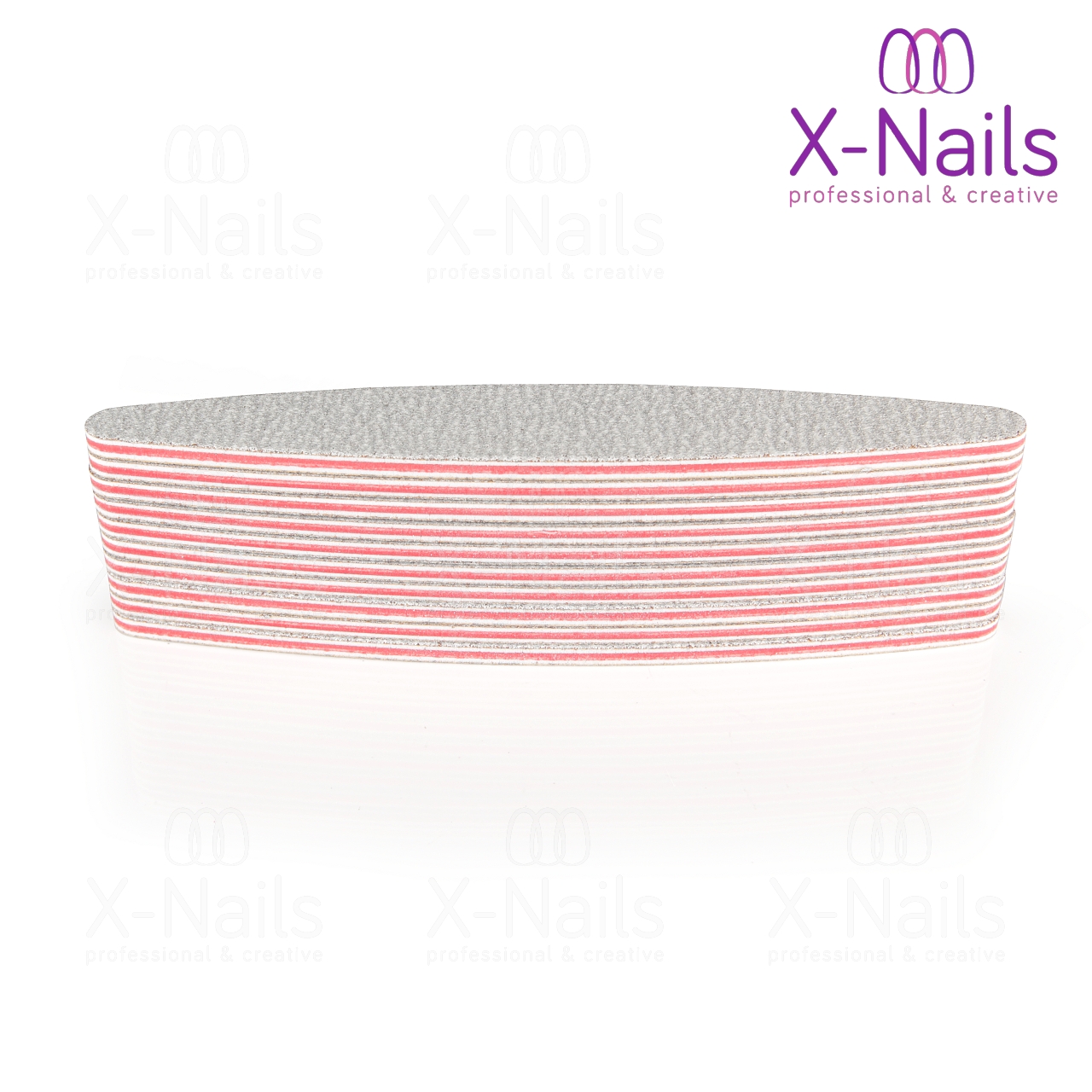 X-NAILS pilník na nehty Eco Line 100/180, elipsa - ZEBRA