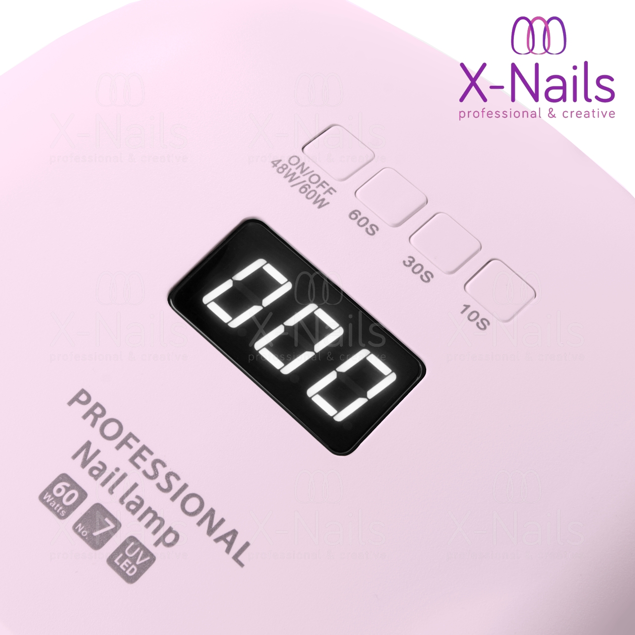 X-NAILS duální UV/LED lampa na nehty 60W – PROFESSIONAL No.7 RŮŽOVÁ