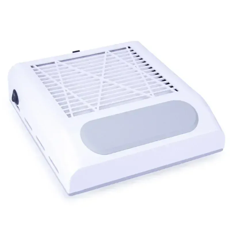 Profesionální odsávačka prachu na nehty, 1 ventilátor - BÍLÁ (bezsáčková, vysoký výkon 80W)