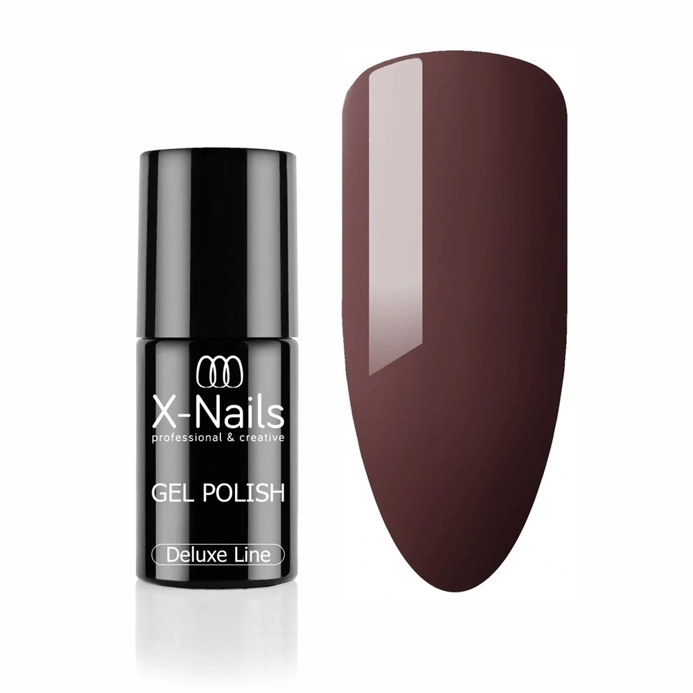 Profesionální gel lak Deluxe line, 5ml – CHOCOLATE (tmavší hnědý s fialovým podtónem, perfektně krycí gel lak)