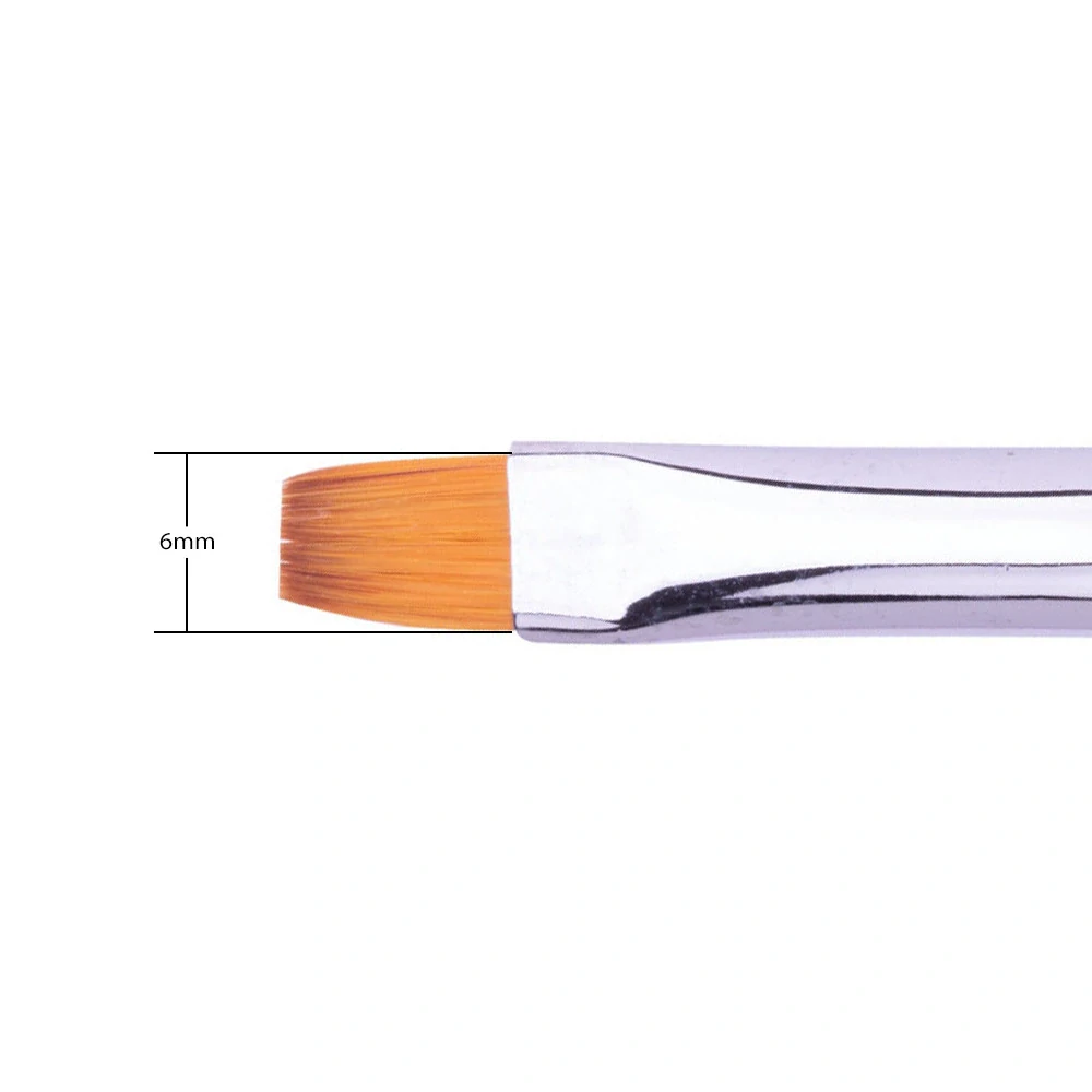 Štětec na UV gel a gelovou modeláž, nylonový vlas - MOLLY RAINBOW č. 6 (nejpoužívanější velikost)