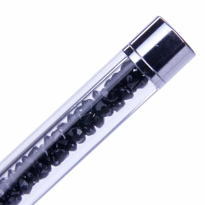Štětec na ombre nehty Glam line, č. 6 - černé zirkony