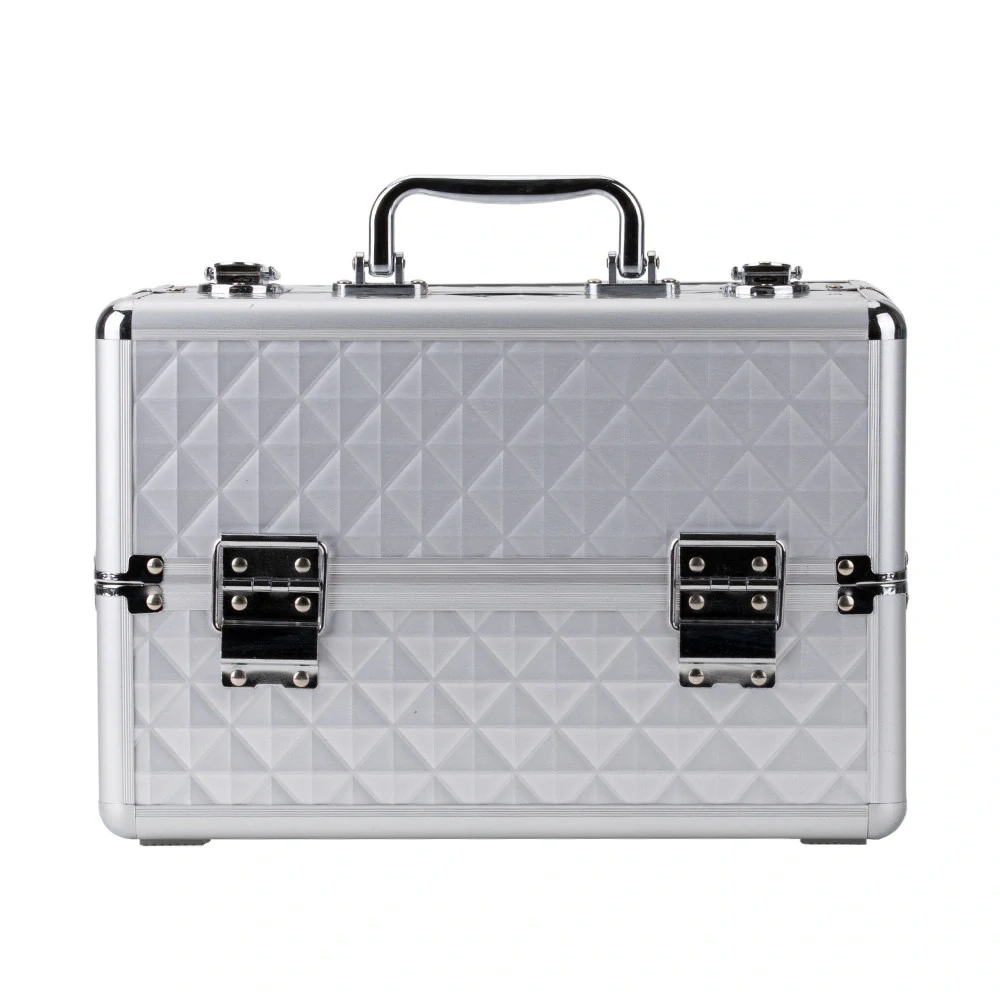 Rozkládací kosmetický kufřík na gel laky - 3D DIAMOND WHITE, vel. M