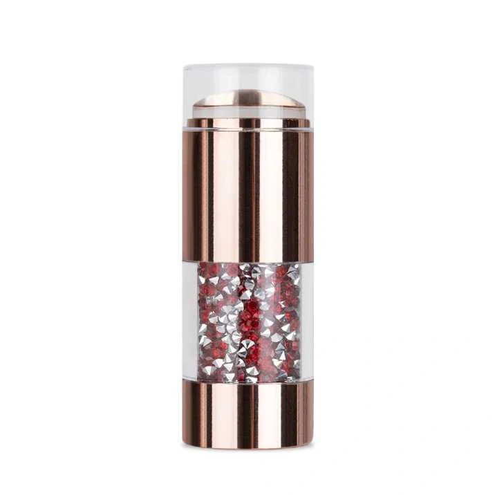 Gelové razítko na nehty - ROSE GOLD se zirkony (+ 2 destičky zdarma)