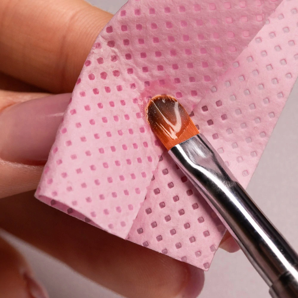 Perforované bezprašné tamponky na nehty Staleks Expert – růžové, 400 ks
