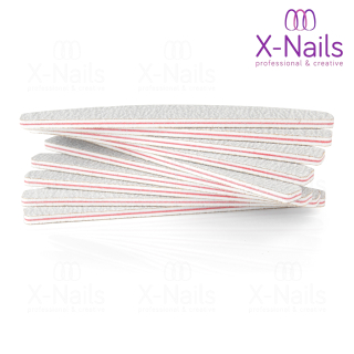 X-NAILS pilník na nehty Eco Line 180/240, loďka - ZEBRA 25 ks