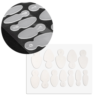 Silikonové formy pro francouzskou manikúru Easy french dual system – Ovál, 12ks (vhodné pro dlouhé nehty)