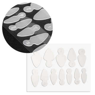 Silikonové formy pro francouzskou manikúru Easy french dual system – Mandle krátké, 12ks (vhodné pro krátké nehty)