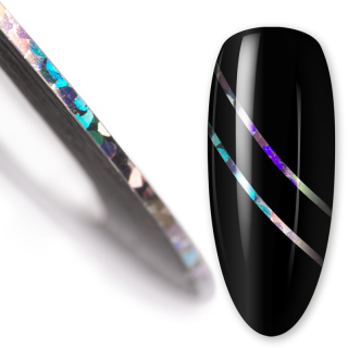 Samolepící zdobicí páska na nehty, 1mm - STŘÍBRNÁ LASER 07