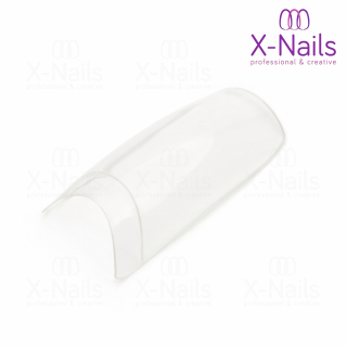 Tipy na nehty v boxu 500ks - nehtové tipy FRENCH CLEAR (čiré, dlouhá lepicí ploška)