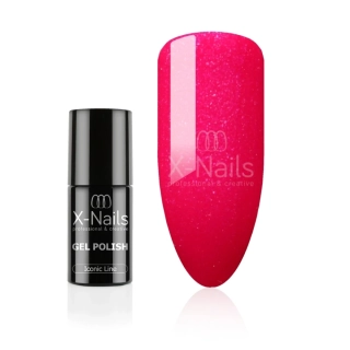 Gel lak Iconic line, 6g – SHIMMER VALENTINE (intenzivní červenorůžový se třpytem)