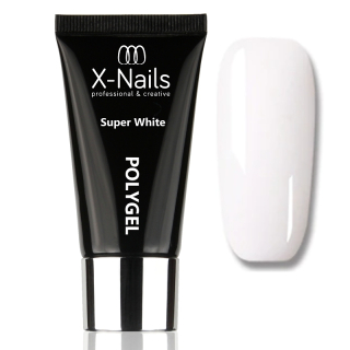 X-NAILS UV/LED poly gel v tubě 30 ml - POLYGEL SUPER WHITE