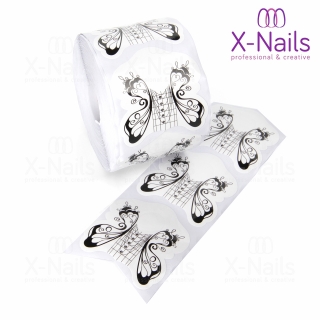 Papírová šablona na modeláž gelových i akrylových nehtů, 100 ks - MOTÝL