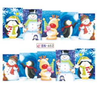 Barevné zimní vodolepky na nehty - ZIMA&SNĚHULÁCI