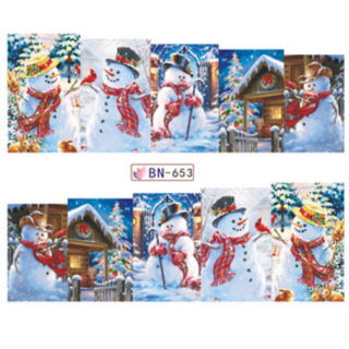 Barevné zimní vodolepky na nehty - ZIMA&SNĚHULÁCI