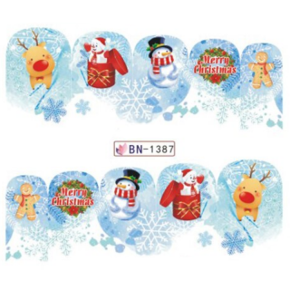 Barevné vánoční vodolepky na nehty BN1387