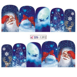 Barevné vánoční vodolepky na nehty BN1392