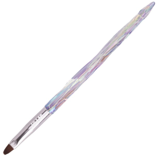 Štětec na UV gel a gelové nehty, unicorn, vel. 6, oválný (délka štětin 8mm, umělý vlas)