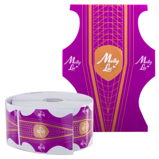 Oboustranná papírová šablona na modeláž nehtů, 50 ks - STILETTO DUO (2 možnosti - špičatý nebo mandlový tvar)