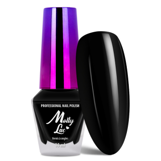 Klasický lak na nehty,10ml - Molly 47 (černý lak na nehty, vysoký lesk, výdrž až 12 dní)