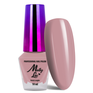 Klasický lak na nehty,10ml - Molly 63 (tmavší narůžovělý nude lak na nehty, vysoký lesk, výdrž až 12 dní)