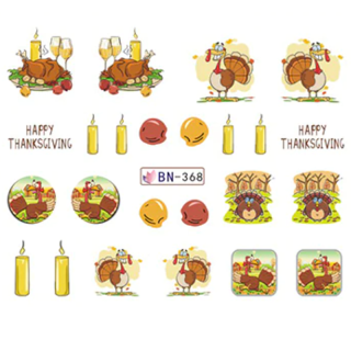 Barevné podzimní vodolepky na nehty - PODZIM (BN368)