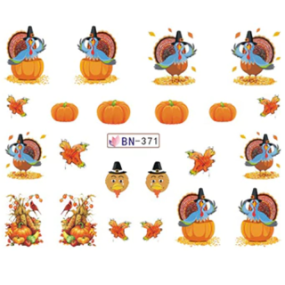 Barevné podzimní vodolepky na nehty - PODZIM (BN371)