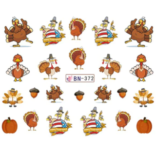 Barevné podzimní vodolepky na nehty - PODZIM (BN372)