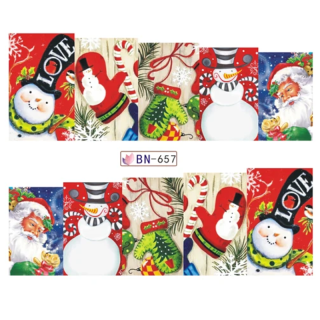 Barevné zimní vodolepky na nehty - ZIMA&SNĚHULÁCI