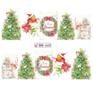 Barevné zimní vodolepky na nehty - ZIMA&SNĚHULÁCI