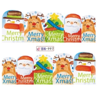 Barevné zimní vodolepky na nehty - ZIMA&SNĚHULÁCI