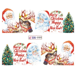 Barevné zimní vodolepky na nehty - ZIMA&SNĚHULÁCI