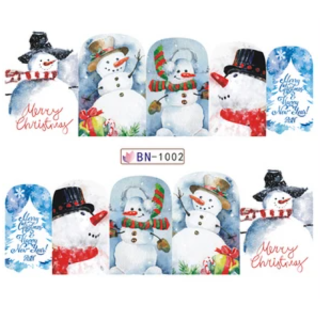 Barevné zimní vodolepky na nehty - ZIMA&SNĚHULÁCI