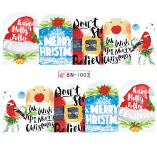 Barevné zimní vodolepky na nehty - ZIMA&SNĚHULÁCI