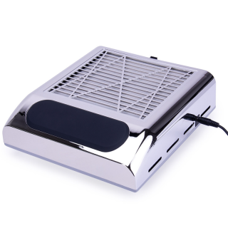 Profesionální odsávačka prachu na nehty, 1 ventilátor - STŘÍBRNÁ (bezsáčková, vysoký výkon 80W)