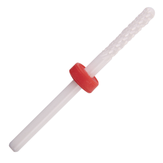 Keramická fréza na nehty – brusný nástavec MALÝ VÁLEC JEMNÝ (červený pruh, střední frézka)