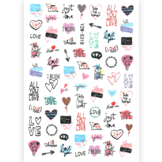 Zamilované samolepky na nehty - VALENTÝN S318