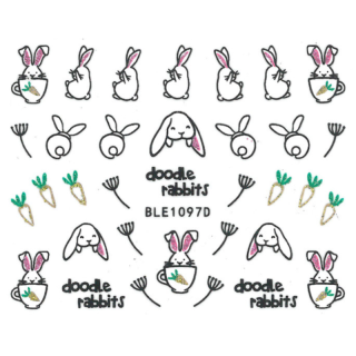 3D velikonoční nálepky na nehty - samolepky na nehty VELIKONOCE 1097D