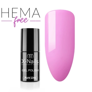 Hypoalergenní gel lak na nehty Pure line, 5ml – AZALEA (azalkově růžový, bez alergizujících složek HEMA)