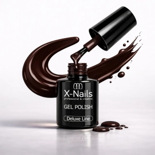 Profesionální gel lak Deluxe line, 5ml – CHOCOLATE (tmavší hnědý s fialovým podtónem, perfektně krycí gel lak)