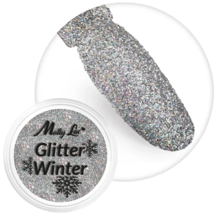 Jemný glitrový prach na nehty, 1g - Glitter Winter 02 (krásně třpytivý holografický glitter)