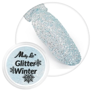 Jemný glitrový prach na nehty, 1g - Glitter Winter 03 (krásně třpytivý holografický glitter)