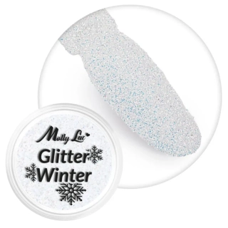 Jemný glitrový prach na nehty, 1g - Glitter Winter 09 (krásně třpytivý holografický glitter)