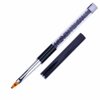 Štětec na ombre nehty Glam line, č. 6 - černé zirkony