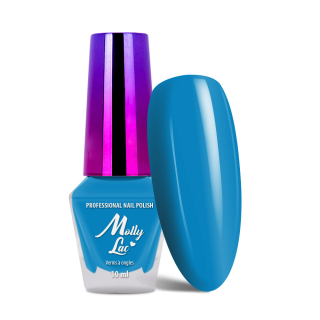 Klasický lak na nehty,10ml - Molly 137 (nebesky modrý lak na nehty, vysoký lesk, výdrž až 12 dní)