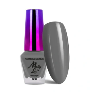 Klasický lak na nehty, 10ml - Molly 06 (šedý odstín, vysoký lesk, výdrž až 12 dní)