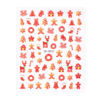 3D Vánoční samolepky na nehty – Merry Christmas SD0037