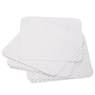 Bezprašná perforovaná buničina na nehty, netřepivá, čtverce 5x5 cm, 200 ks - BÍLÁ