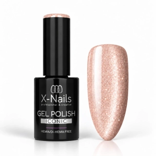 Gel lak Iconic Champagne Glow 5 g – nude se třpytkami, HEMA & Di-HEMA Free