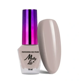 Klasický lak na nehty, 10ml - Molly 205 (nude béžovo-šedý lak na nehty, vysoký lesk, výdrž až 12 dní)